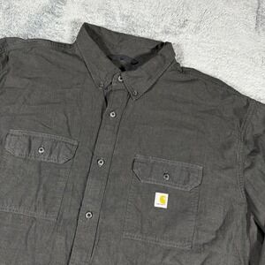 Carhartt Loose Fit Midweight Button Shirt Workwear Chest Pockets Heavy Size 4XL